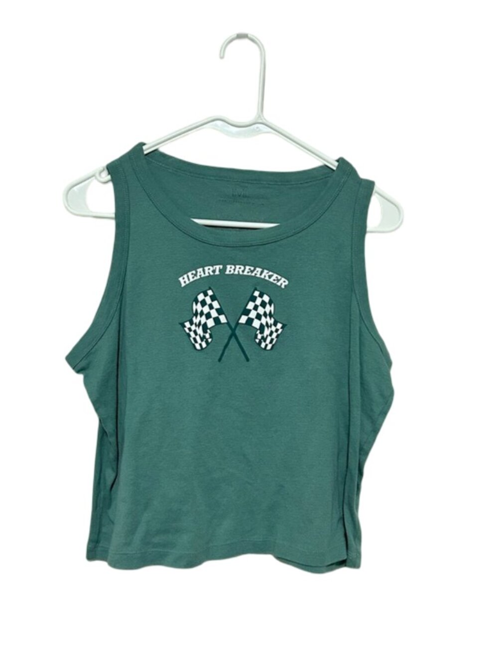 Heart Breaker XL Green Graphic Tank Top